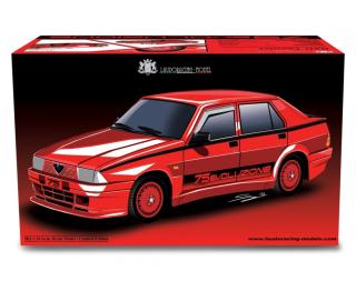 Alfa 75 1.8i Turbo Evoluzione 1987  rot Laudoracing 1:12 Resinemodell (Türen, Motorhaube... nicht zu öffnen!)